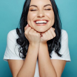 Lady smiles radiantly